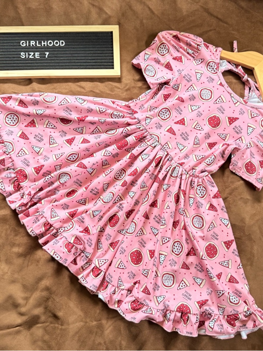 Girlhood Valentine Pizza Twirl Dress